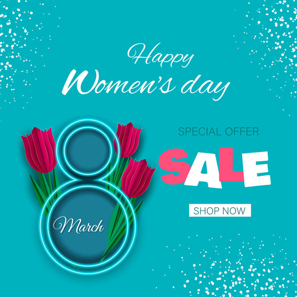 Vector background for international women's day - 8th of march - Vector, imagen