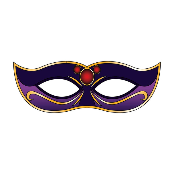 Jednoduchá ikona Mardi gras masky, barevný plochý design - Vektor, obrázek