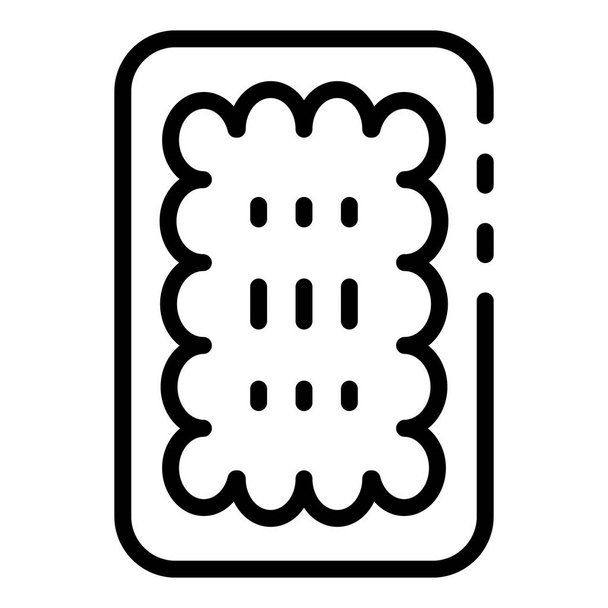 Cereal biscuit icon, outline style - Vecteur, image