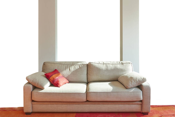 Κομψό κλασικό καναπέ από μπροστά σε πολυτελές διαμέρισμα  - Φωτογραφία, εικόνα