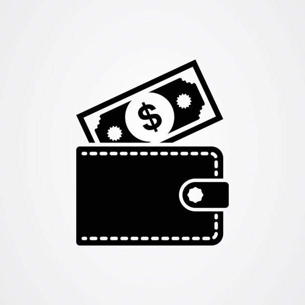 Wallet pictogram logo ontwerp. eenvoudige platte vector illustratie. - Vector, afbeelding