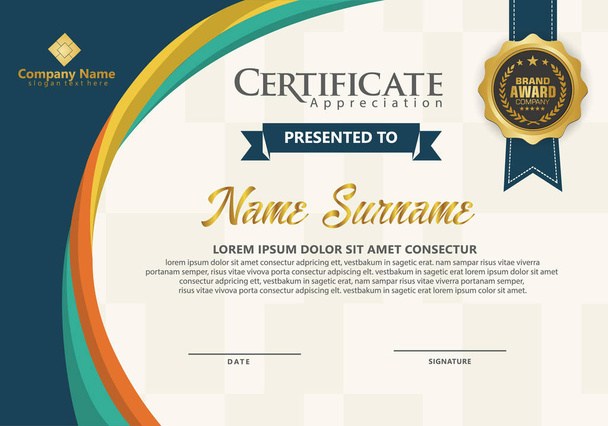 Modern certificate template - Vector, Image