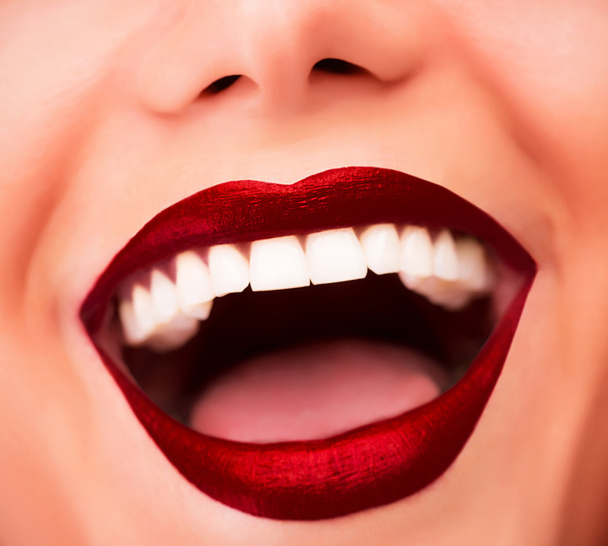 Sexy red lips - Фото, зображення