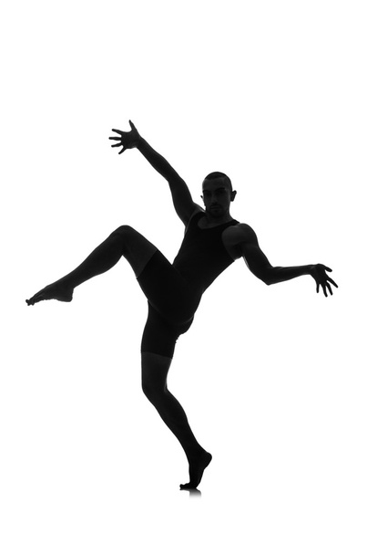sziluettjét elszigetelt fehér férfi táncos - Fotó, kép