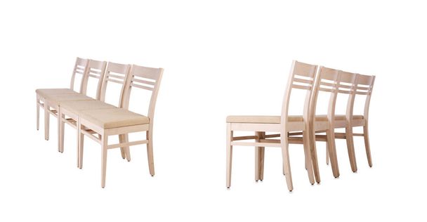 Set of chairs isolated on white - Φωτογραφία, εικόνα