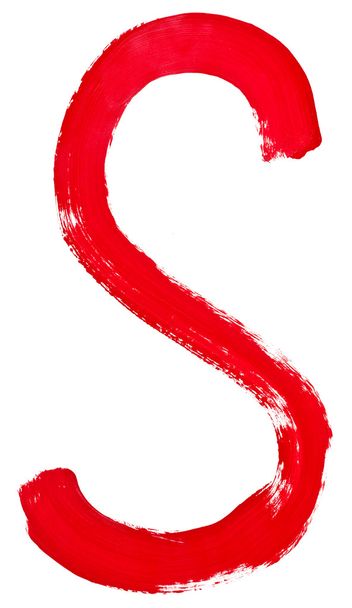 levél s kézzel festett vörös ecset - Fotó, kép