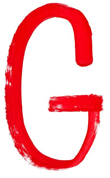 levél g kézzel festett vörös ecset - Fotó, kép