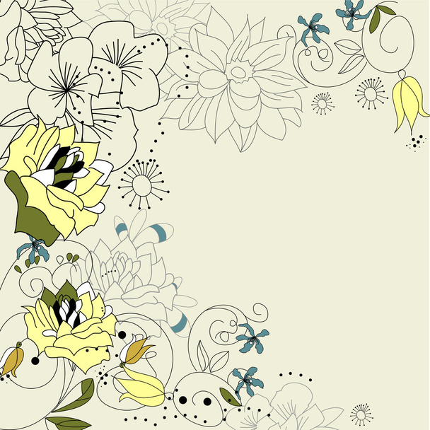 Romantic background with flowers - Vector, Image