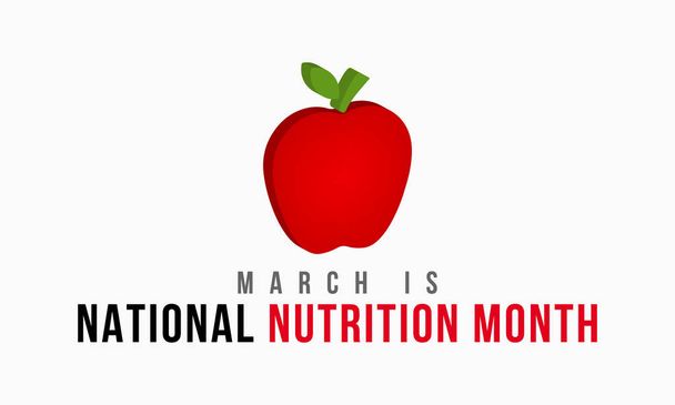 Vector illustratie over het thema van de Nationale Voeding Maand van maart. - Vector, afbeelding