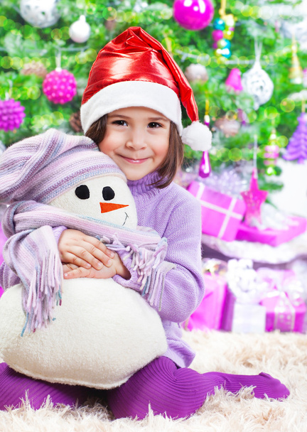 Little girl on Christmas celebration - Фото, изображение