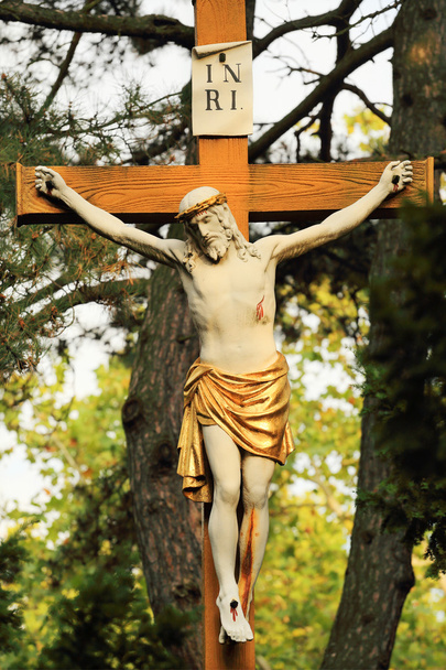 historische Jezus op het oude kerkhof van Praag, Tsjechië - Foto, afbeelding
