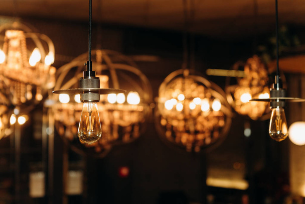 chandelier style design luxury inside lighting cafe - Foto, Imagen
