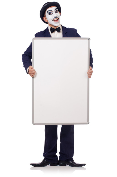 Funny man with blank board - Foto, Imagem