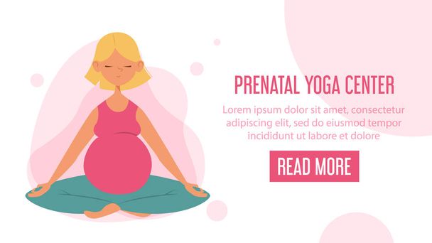 Publicité du centre de yoga prénatal sur la bannière Web
 - Vecteur, image