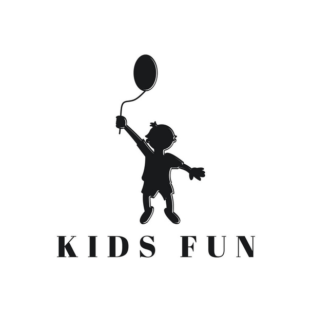 silhouette bambini che giocano palloncino Logo Idee. Ispirazione logo de
 - Vettoriali, immagini