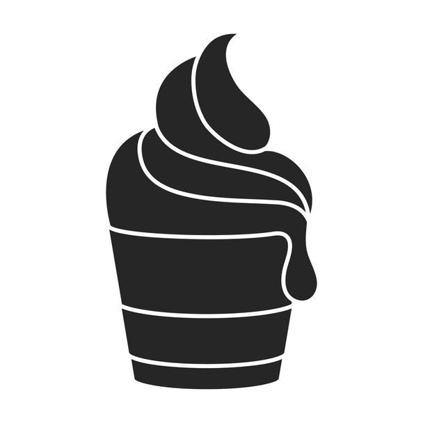 Ice cream vector icon.Black vector icon isolated on white background ice cream . - Wektor, obraz
