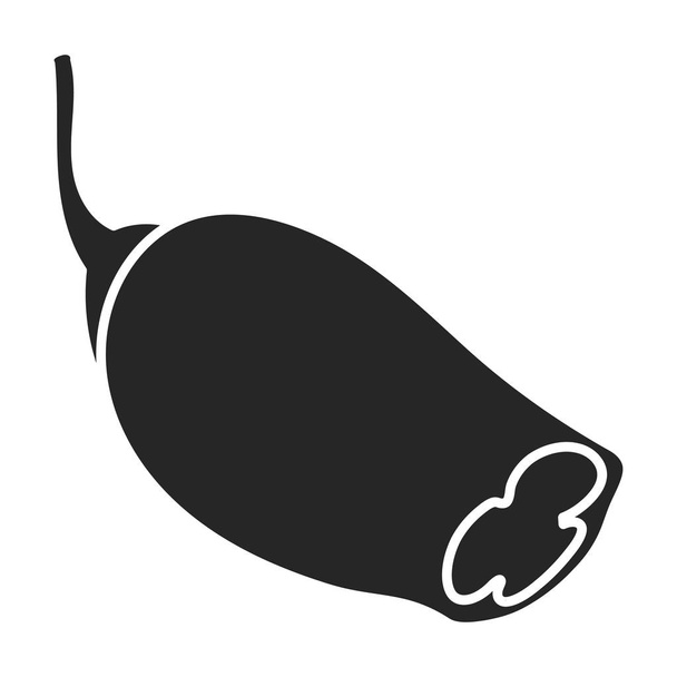 Pepper chili vector icon.Black vector icon isolated on white background pepper chili . - Vector, imagen