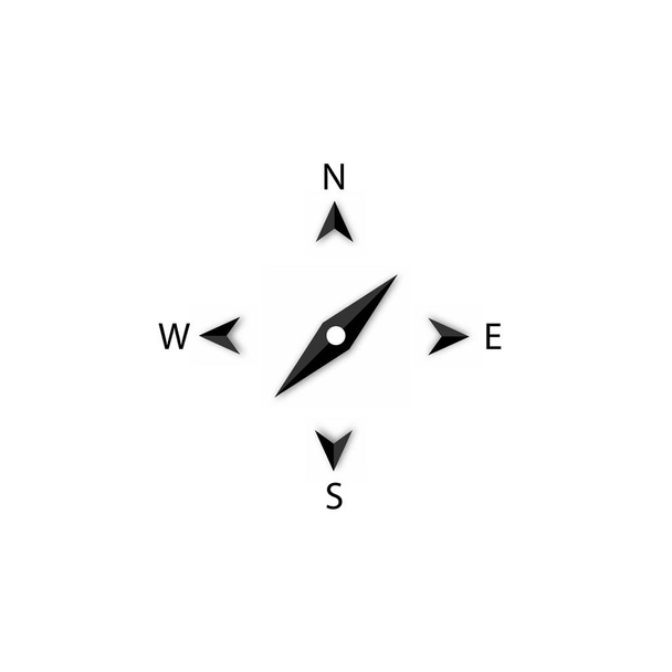 iránytű ikon fő irányok vektor fehér háttér - Vektor, kép