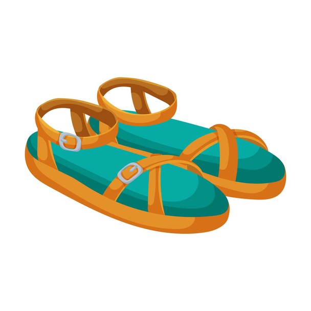 Sandal vector icon.Cartoon vector icon isolated on white background sandal . - Vetor, Imagem