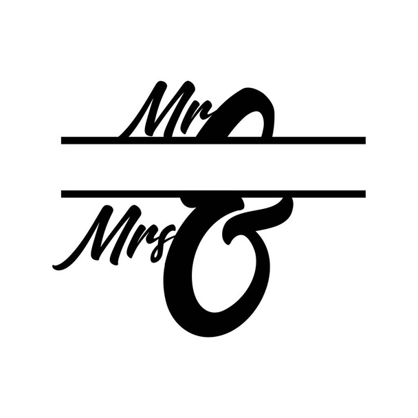 M. et Mme monogramme lettre fractionnée vecteur initial isolé
 - Vecteur, image