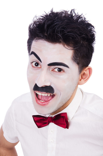 Personificación de Charlie Chaplin en blanco - Foto, imagen