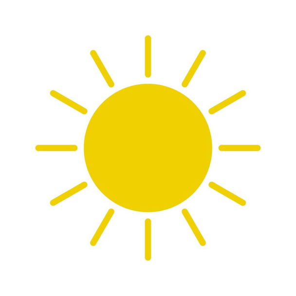 Sárga nap tört ikon háttér elszigetelt. Modern egyszerű lapos napfény, jel. - Vektor, kép