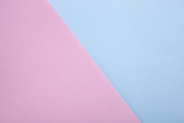 Růžový a modrý pastelový papír textury jako pozadí. Horní pohled - Fotografie, Obrázek