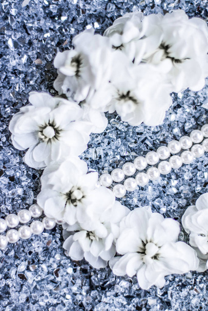 Collar de perlas, fondo de joyería de lujo
 - Foto, Imagen