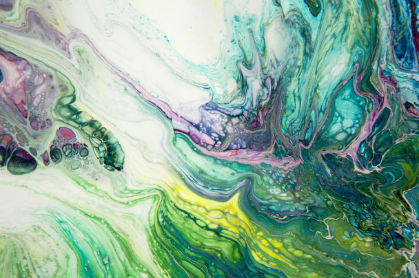 acrylic, paint, abstract. Closeup of the painting. Colorful abstract painting background. Highly-textured oil paint. High quality details. Marbling. Marble texture. Paint splash. Colorful fluid - Foto, Bild