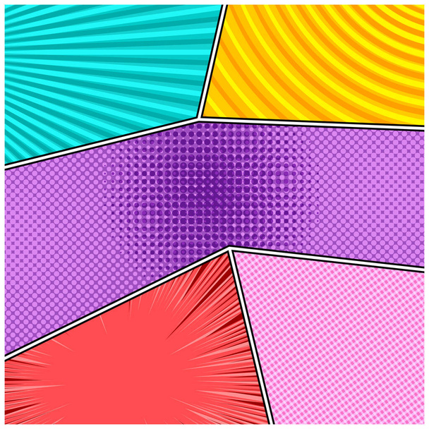 Comic colorful frames composition - Vector, imagen
