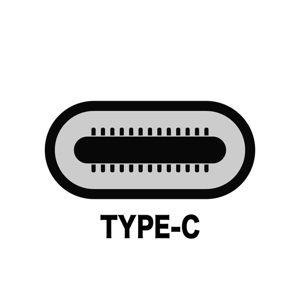 Ikona kabelu USB Type-C pro aplikace a webové stránky - Vektor, obrázek
