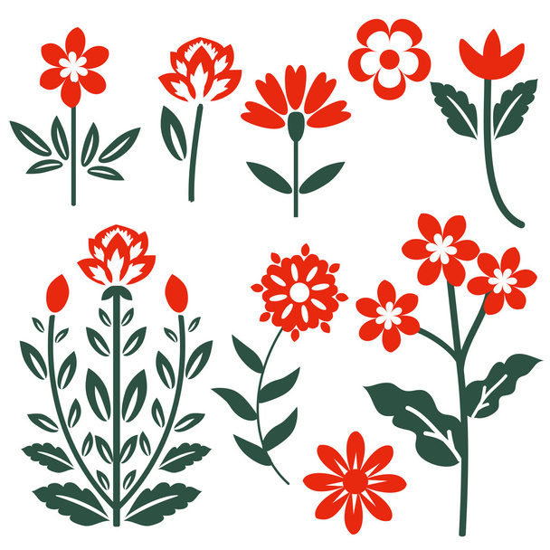 Floral set - Vector, Image