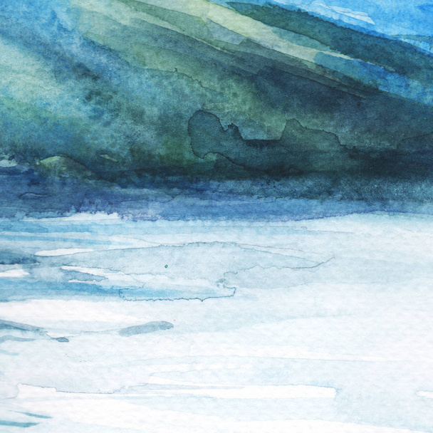 sea shore. the mountains. watercolor background. Coast - Fotografie, Obrázek