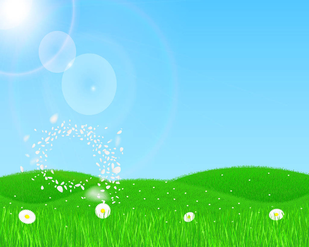 Spring background with floral meadow. - Vector, Image