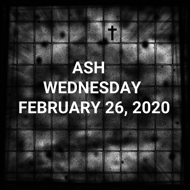 cinzas quarta-feira ícone com data fevereiro 26 2020
 - Foto, Imagem