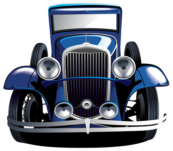 Sininen vintage auto
 - Vektori, kuva