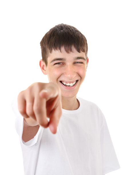 Teenager Pointing at You - Фото, зображення