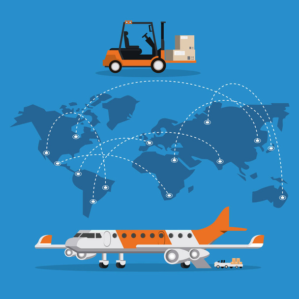 szállítás kereskedelmi utasok repülőgép rajzfilm - Vektor, kép