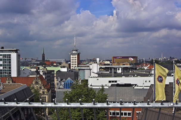 look at the bremer shopping street from the 7th floor of a trip local in bremen. - Photo, Image