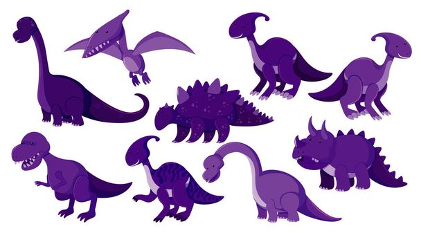 Великий набір різних типів динозаврів
 - Вектор, зображення