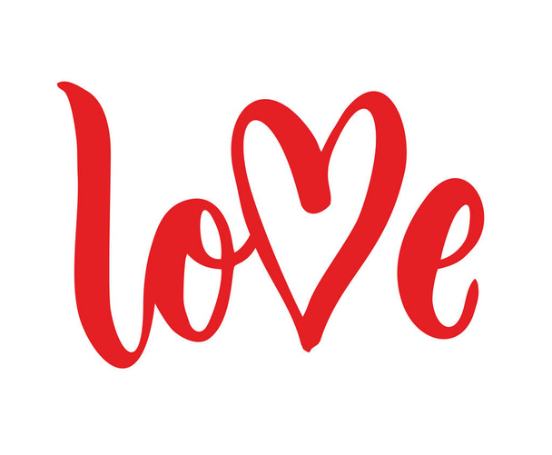 Vector freehand letters love text lettering, valentine s day - Vecteur, image