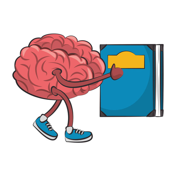 Menselijke hersenen intelligentie en creativiteit cartoons - Vector, afbeelding