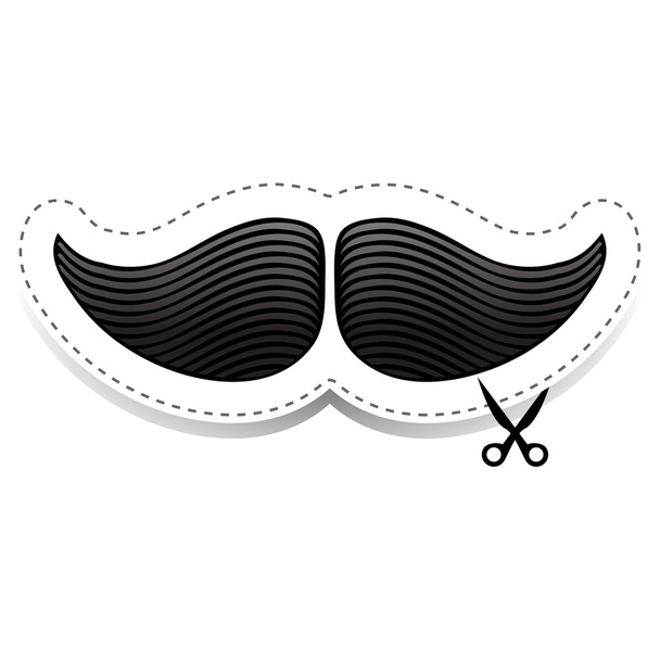 Simple mustache illustration - Vector, Image