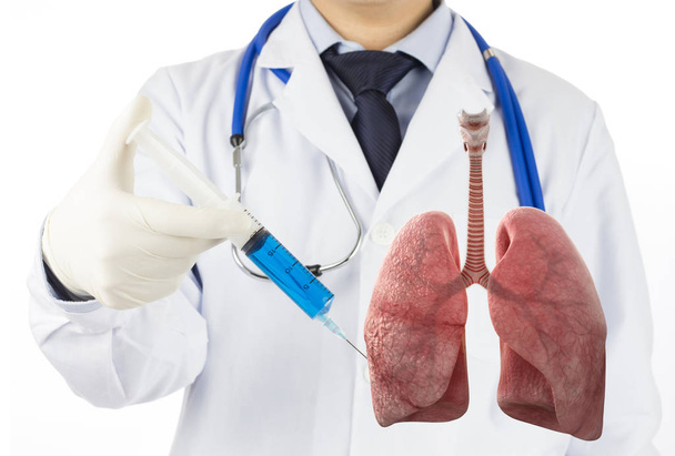 лікарський препарат, введений в легені, захворювання легень, 3D концепція
  - Фото, зображення