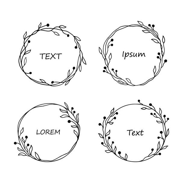 Set disegnato a mano di cornice floreale cerchio
 - Vettoriali, immagini