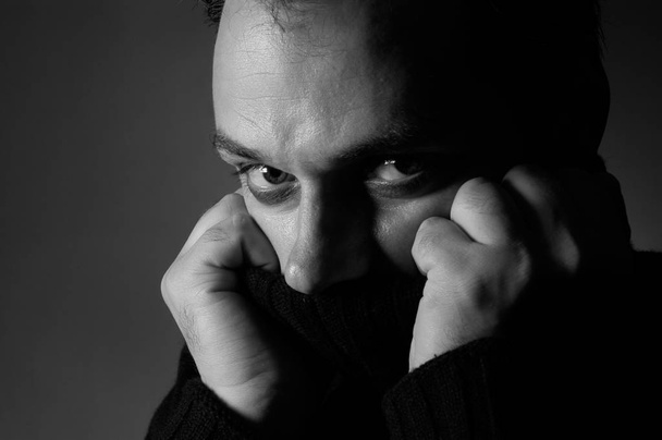 portrait of a handsome man in black and white - Foto, immagini