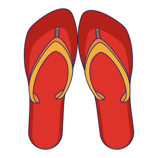 Slippers sandalen schoeisel cartoon geïsoleerd - Vector, afbeelding
