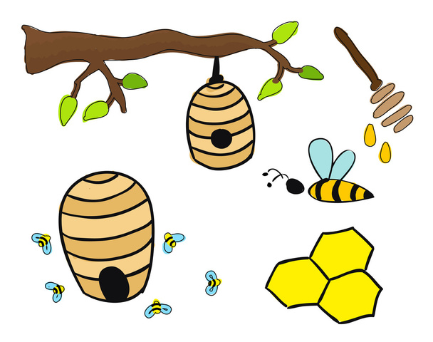 Beehive vector illustration - Vector, Image