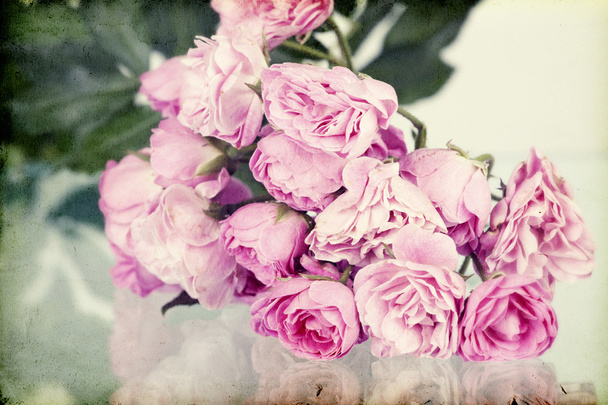 Pink roses on vintage background - Foto, Bild