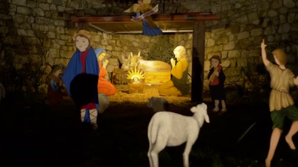 İsa 'nın Doğumu Sahnesi Tahta Boyalı Siluet - Video, Çekim